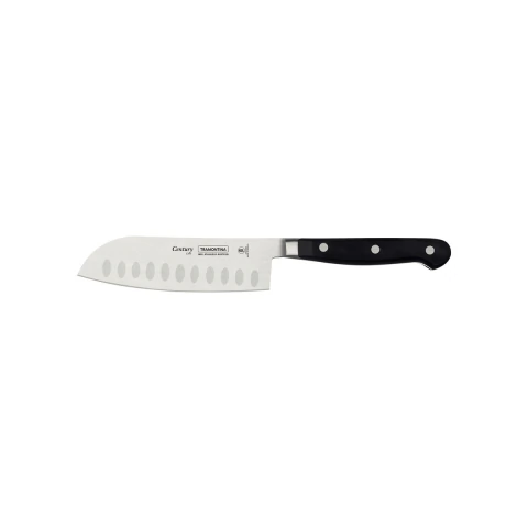 Faca Santoku Tramontina Century 5 Polegadas Aço Inox Policarbonato Preto Fibra De Vidro Nsf