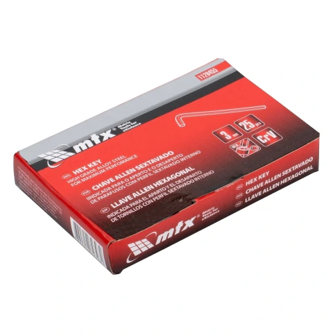 Chave Allen Curta Fosfatizada Cromo Vanádio 3mm 25 Peças MTX