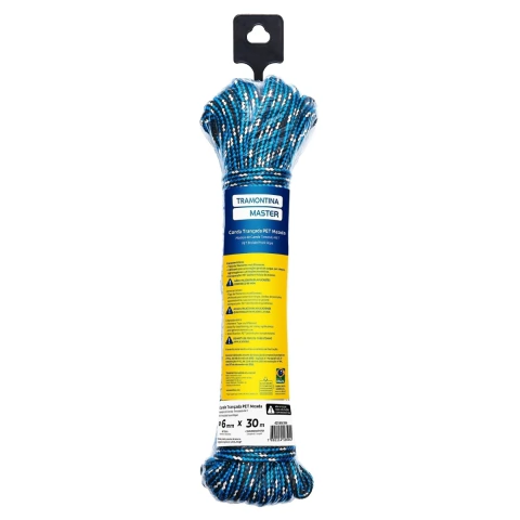 Corda Trançada PET 6 mm 30 m 265,4 Kgf Resistência Superior Tramontina MASTER