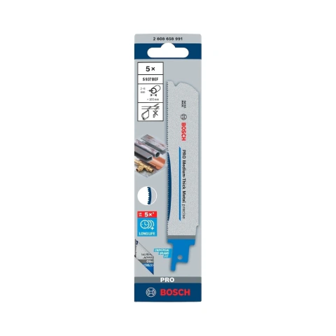 Lâmina Serra Sabre Bosch Pro Medium-Thick Metal S937Bef 5Un