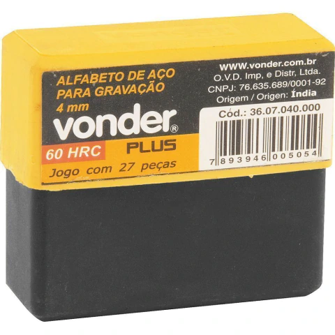 Alfabeto de aço punção 10mm a-z para gravação - Vonder Plus
