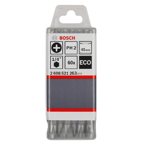 Ponta Dupla Parafusar Bosch Eco Extra Hard Ph1-Ph2 45mm 60U