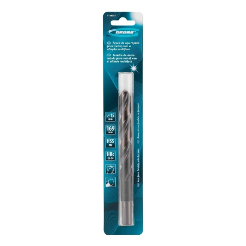 Broca Aço Rápido Profissional M2 15x169mm Gross Kit 2 Unidades