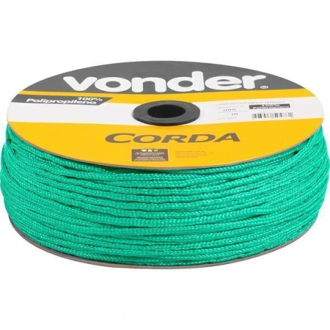 Corda Multifilamentada Trançada 4mmx360m 2,9kg Verde Polipro