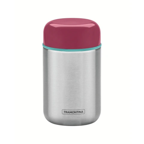 Pote Térmico Tramontina Aço Inox Tampa Rosa 400 Ml 88 Cm Linha By Me