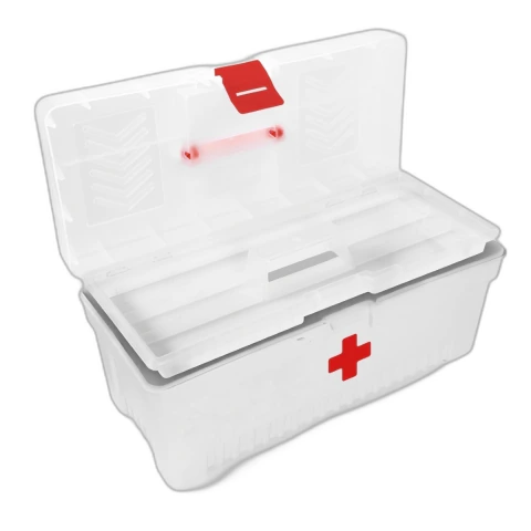 Caixa Medicamentos 17'' Plástico Resistente 10kg Segura Articulada Tramontina