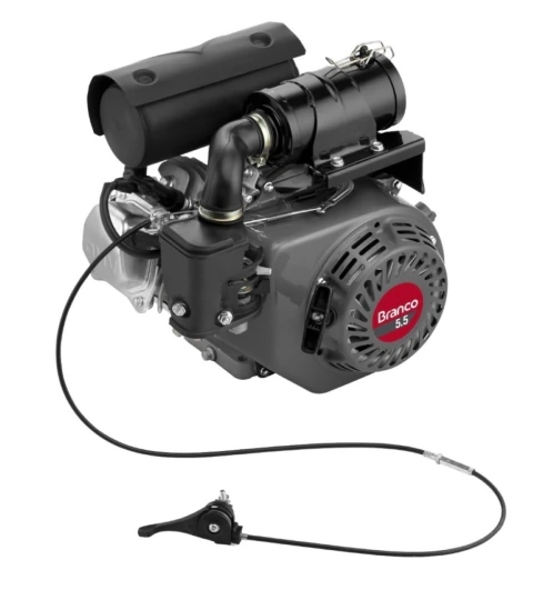 Motor Gas 4T 5,5CV 163cc P.Man p/ Compac Solo B4T-5.5 Branco