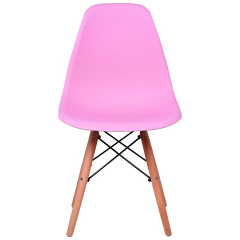 Cadeira Eiffel Rosa 110kg Polipropileno Madeira Ferro Kala