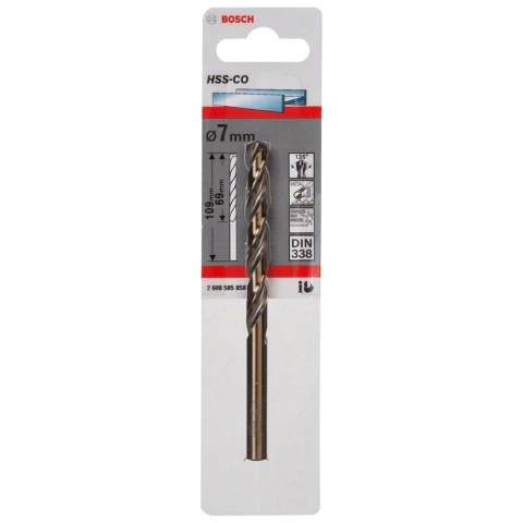 Broca Para Metal Bosch Aço Rápido Hss-Co 7mm
