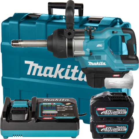 Chave Impacto Makita 40V TW010GT201 Kit com 2 Baterias