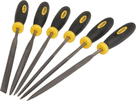Jogo lima agulha 150mm cabo plástico com 6 peças Vonder