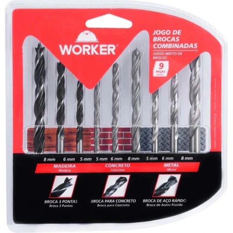 Kit Esmerilhadeira Furadeira 127V 650W 710W 24Pçs Worker Eaw Fiw