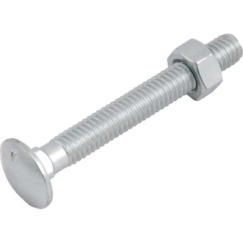 Parafuso Francês 5/16X2.1/2'' UNC 18 Fios Por Polegada Aço Carbono Zincado Nove54