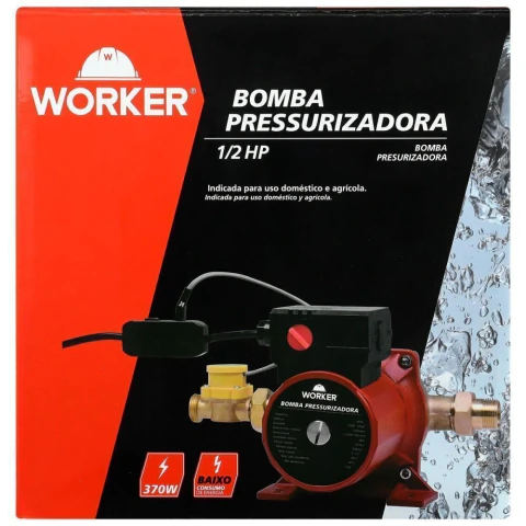 Bomba Pressurizadora 1/2Hp 127V 1'' 370W 1.5m³/h Worker 244988