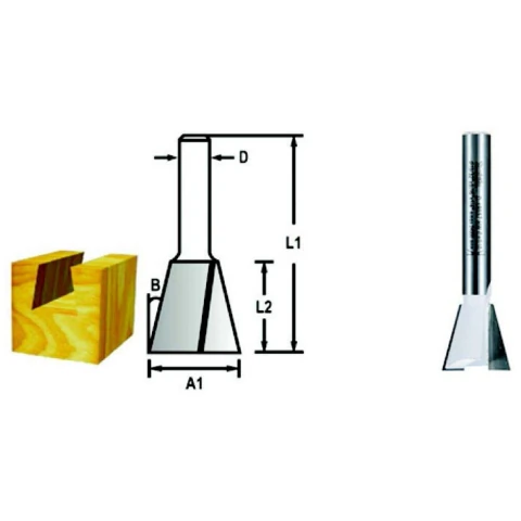 Fresa Andorinha 12 mm x 19 mm x 63,4 mm x 22,2 mm Makita