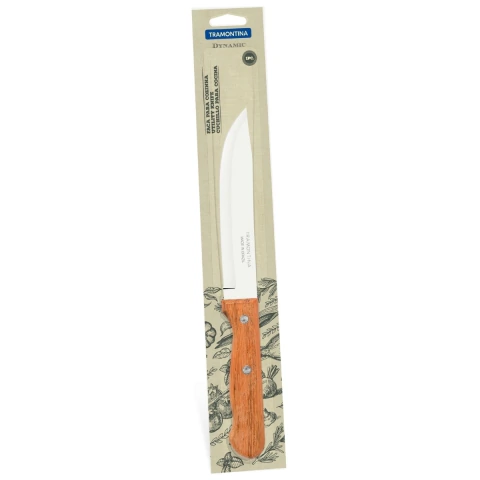 Faca Para Cozinha Tramontina Dynamic 6 Polegadas Aço Inox Cabo Madeira Natural Resistente Profissional