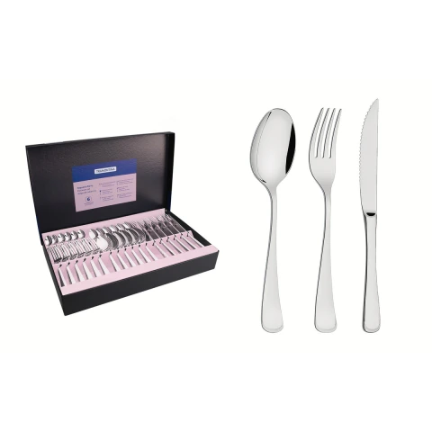 Faqueiro Aço Inox 36 Peças Facas 6mm Mônaco Alto Brilho Tramontina