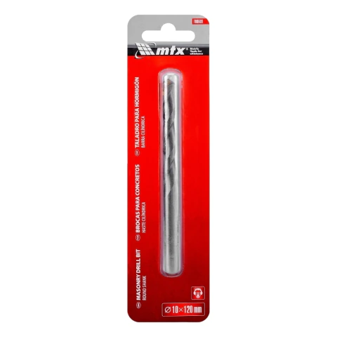 Broca Para Concreto 10 X 120 Mm Haste Cilíndrica Metal Duro Vk8 1 Peça Mtx
