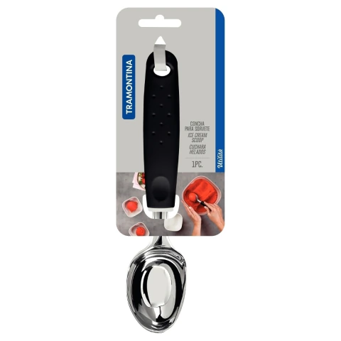 Concha Para Sorvete Tramontina Utilità Zamak Cromado Cabo Polipropileno Resistente Profissional