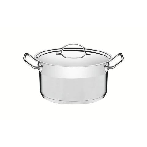 Caçarola Tramontina Professional Fundo Triplo 20 Cm 3,6 L Aço Inox Tampa Plana Indução Forno 260°C