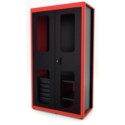 Armário Ferramentas 2 Portas 5 Gavetas 400 Kg 0,9mm 1,2mm 30 Ganchos Tramontina PRO
