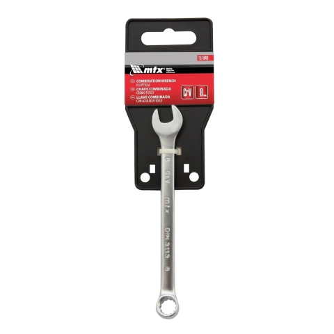 Chave Combinada 8 mm Cromo Vanádio Cromo Fosco 45 HRC 120 mm Mtx