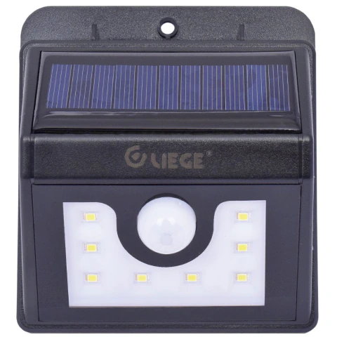 Luminária LED Solar Parede 1,6W 40Lm IP65 6500K Lítio 1200mAh Liege