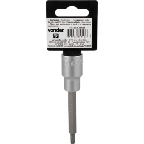 Soquete Multidentado Encaixe 1/2'' 5mm Longo CRV Vonder