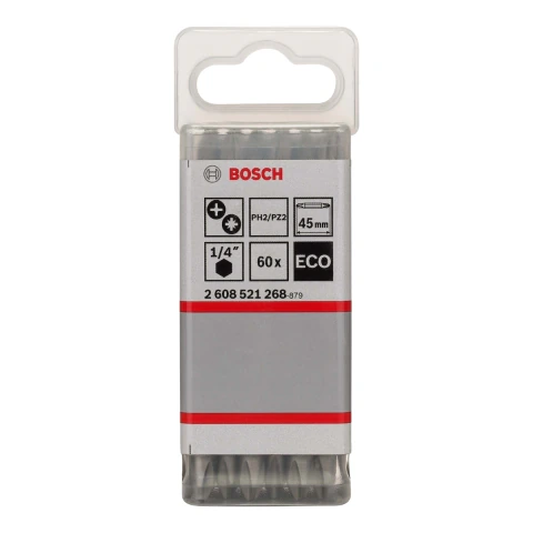 Ponta Dupla Parafusar Bosch Eco Extra Hard Ph2 Pz2 45mm 60U