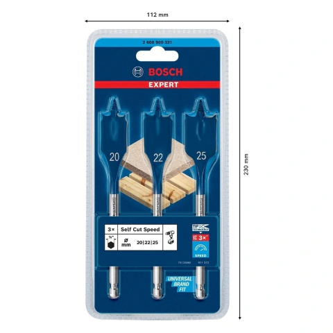 Jogo Com 3 Brocas Bosch Expert Self Cut Speed 20-25mmx152mm