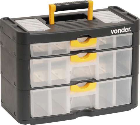 Organizador plástico 400x200x285mm 3 gavetas opv0400 Vonder