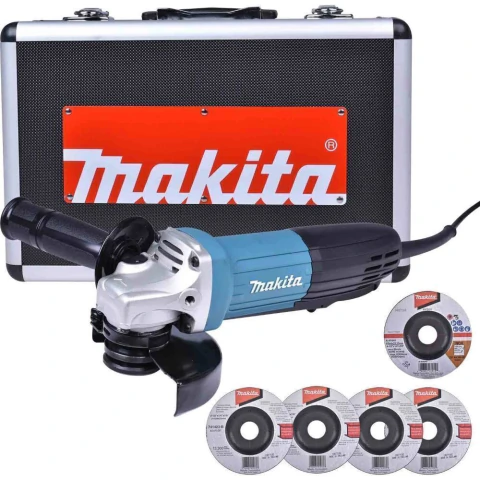 Esmerilhadeira Angular 115Mm Industrial 720W Disco Inox e Aço Maleta Alumínio GA4534KX 220V Makita