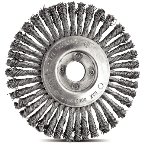 Escova Circular Arame Entrançado 6''x1/4'' 39 Tranças Tramontina PRO para Desbaste e Acabamento
