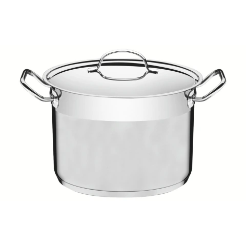 Caldeirão Tramontina Professional Aço Inox Fundo Triplo 30 cm 15,2 L com Tampa Plana