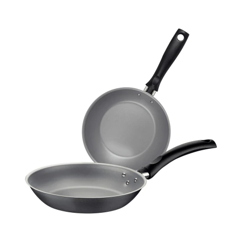 Jogo De Frigideiras Tramontina Turim 2 Peças Antiaderente Starflon Max Alumínio 1,2mm Chumbo