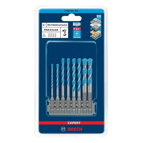 Jogo De Brocas Bosch Expert Hex-9 Ø3-4-5-5-6-6-8-8mm