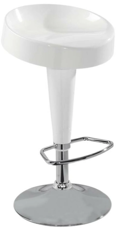 Banqueta provence em abs base aço cromado branca - Bel Lazer