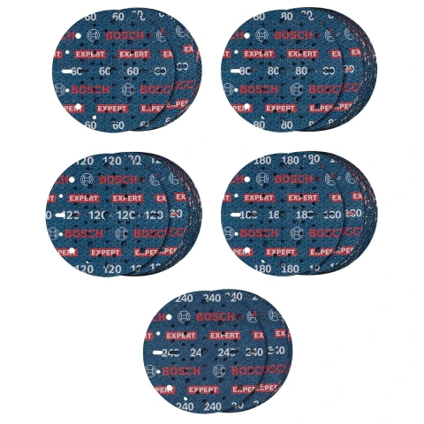 Jogo De Disco De Lixa Bosch Expert O780 150mm C/ 55 Un