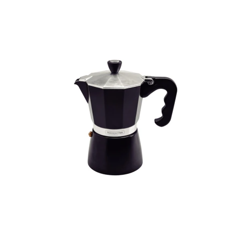 Cafeteira Italiana Expresso Tramontina Alumínio Preto 320 ml 6 Xícaras Cabo Nylon