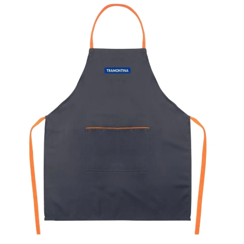 Avental Poliéster Cinza Para Jardinagem 2 Bolsos Ajustável Cintura Proteção e Conforto Tramontina