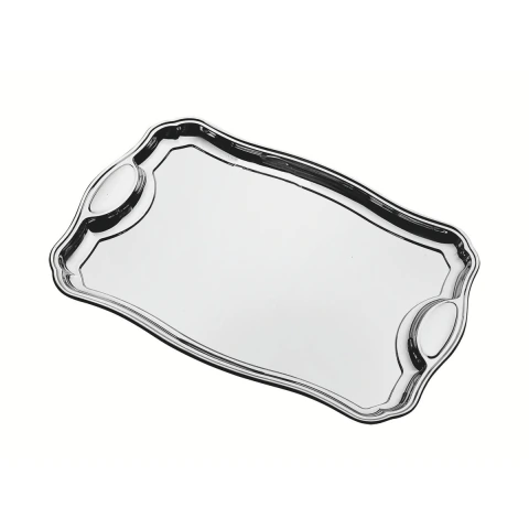 Bandeja Tramontina Classic Retangular Em Aço Inox Com Alças 42 X 29 Cm Alto Brilho