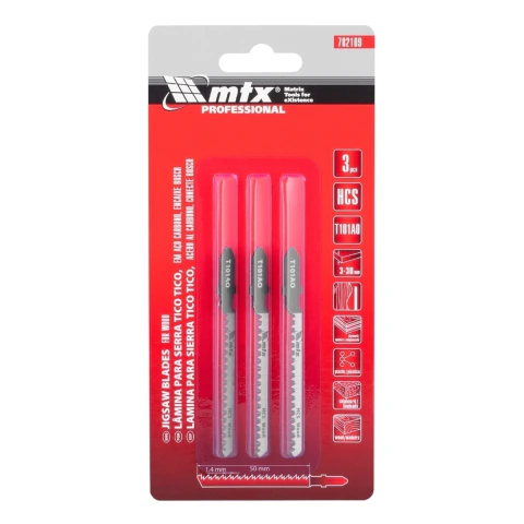 Lâmina Para Serra Tico Tico Aço Carbono T101Ao 50 X 1,4 Mm 3 Peças Mtx