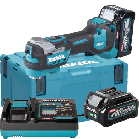 Multiferramenta Cortadora Makita 40V TM001GD201 Profissional 2 Baterias Carregador Mak-pac