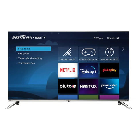 Smart TV 50'' Britânia 4K UHD LED HDR10 BTV50G7PR2CSBL Dolby Audio Sistema Roku