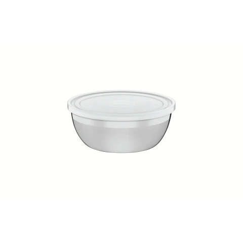 Pote Redondo Tramontina Freezinox Aço Inox Com Tampa Plástica 0,8 L 14 Cm Alta Durabilidade