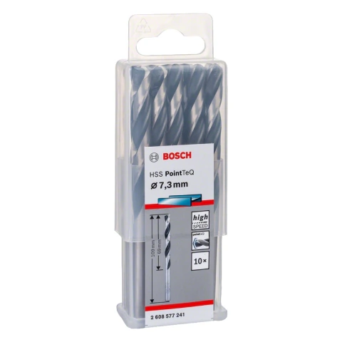 Broca Metal Bosch Aço Rápido Hss-Pointteq 7,3mm 10 Peças