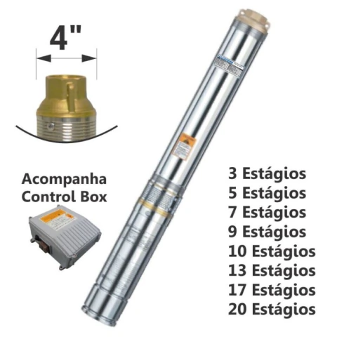 Motobomba Submersa tipo Caneta 1,5cv 60Hz Monofásico 220V ESUB-4/13 Eletroplas