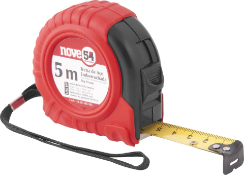 Trena aço 5mx19mm curta emborrachada Nove54