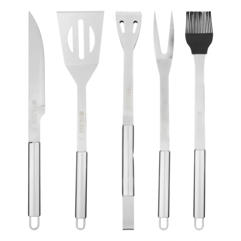 Kit Para Churrasco 5 Peças Aço Inoxidável Palisad 7914655 Completo e Seguro