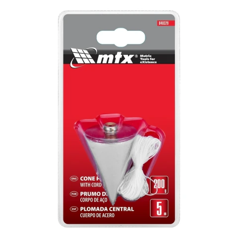Prumo De Centro Aço 200g Cordão 5m Galvanizado Alinhamento Mtx